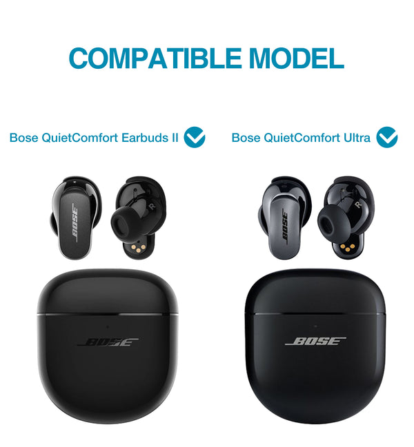 SURITCH for Bose QuietComfort Earbuds II 2022 / QuietComfort Ultra 2023 Protective Case, Shockproof Case Cover for Bose QC ii 2 Charging Case Accessories with Carabiner